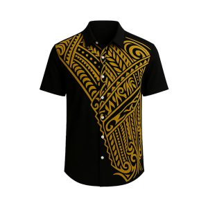 Custom Polynesian Tribal Print Short Sleeve Shirt